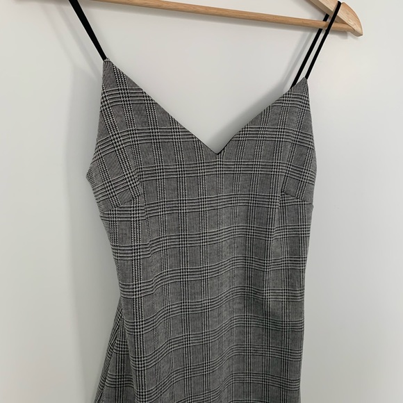 Grey Glen Check Mini Bodycon Dress - Picture 2 of 4